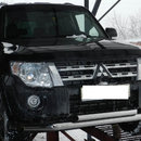 Захист переднього бампера подвійна труба (чорний метал) для Паджеро Вагон 2006-2012