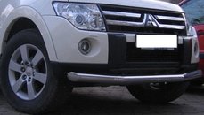 Захист передня труба (чорний метал) для Паджеро Вагон 2006+