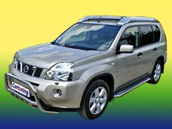 Пороги майданчик лист (чорний метал) для Nissan X-trail T30 з алюмінієвим листом d42