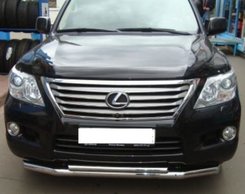 Защита переднего бампера двойная для Lexus GX 470