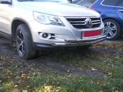 Захист передній подвійний (чорний метал) для Tiguan