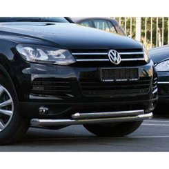 Захист переднього бампера подвійний для Touareg 2010-2018