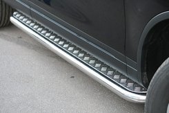 Пороги майданчик лист (чорний метал) для Touareg 11+ з алюмінієвим листом d42