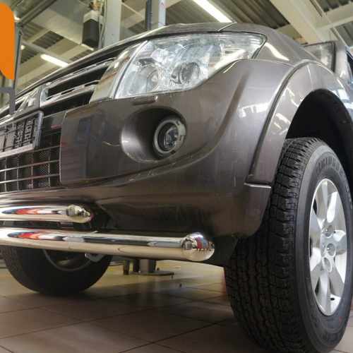 Захист переднього бампера подвійний d 60/60 Mitsubishi Pajero IV 2011+