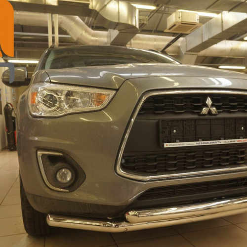 Захист переднього бампера Mitsubishi ASX 2010+ (подвійне) 60/60