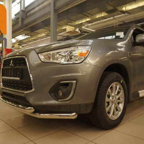 Захист переднього бампера Mitsubishi ASX 2010+ (подвійне) 60/60