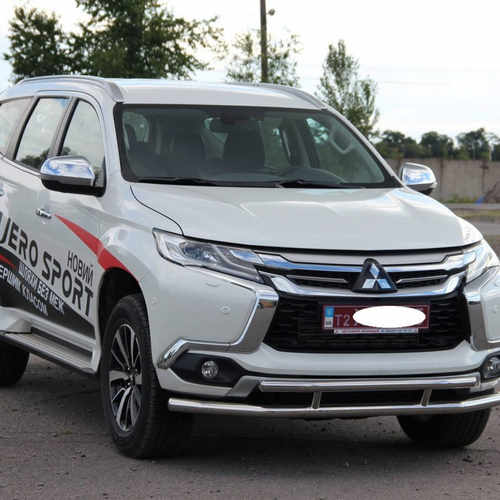Захист переднього бампера подвійний для Mitsubishi Pajero Sport 2016+