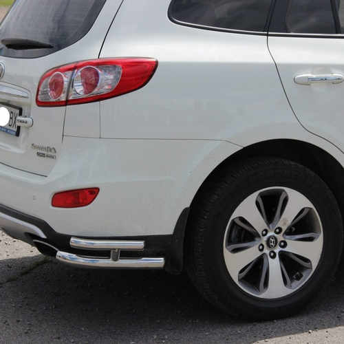 Захист заднього бампера кути подвійні для Hyundai Santa Fe 06-12
