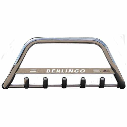 Кенгурятник з написом і грилем D51 для Citroen Berlingo 2008+ (WT004)