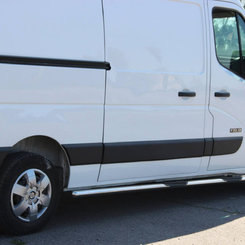 Пороги труба нерж. для Renault Master 2010- /довга зні.база /Ø60 (NISSAN NV400 -2010+, Opel Movano-2010+ )