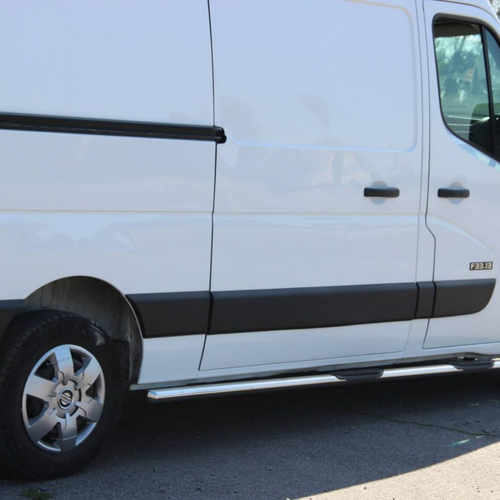 Пороги труба нерж. для Renault Master 2010- /кор.база /Ø60 (Model NISSAN NV400 2010+, Opel Movano-2010)