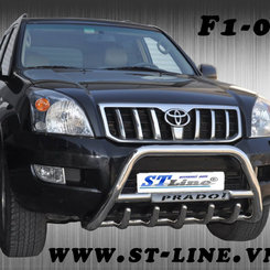 Кенгурятник з написом і грилем для Toyota Prado 120
