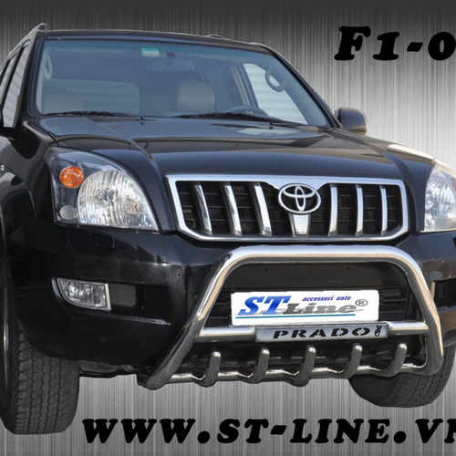 Кенгурятник з написом і грилем для Toyota Prado 120