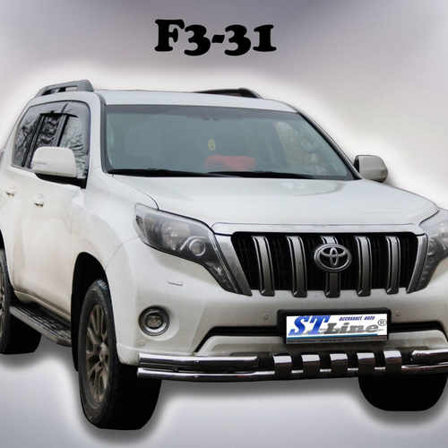 Захист переднього бампера подвійний з грилем для Toyota Land Cruiser 150 Prado
