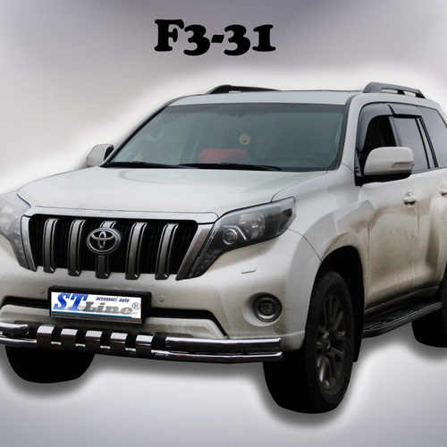 Захист переднього бампера подвійний з грилем для Toyota Land Cruiser 150 Prado