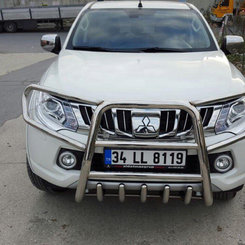 Кенгурятник високий з захистом фар Tamsan для Mitsubishi L200 2016+ Fiat FullBack