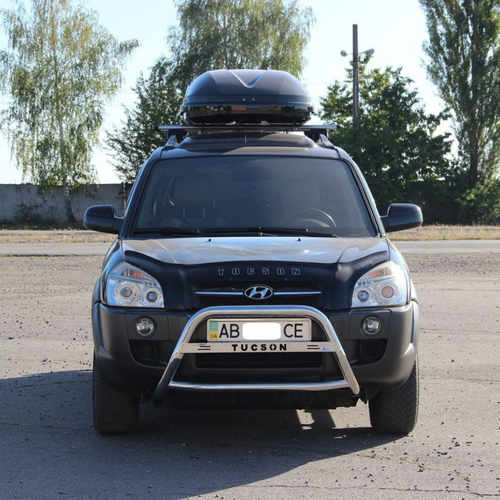 Кенгурятник з написом для Hyundai Tucson 2004-