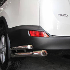 Захист заднього бампера куточки подвійні для Toyota Rav 4 2013-2016
