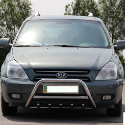 Кенгурятник з перемичкою і грилем D60 для Kia Carnival