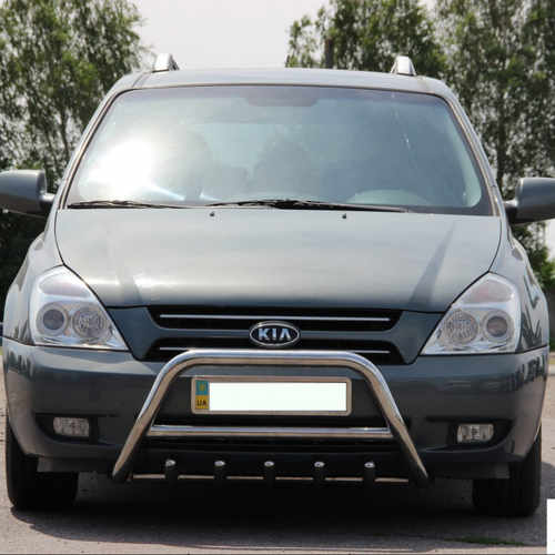 Кенгурятник з перемичкою і грилем D60 для Kia Carnival