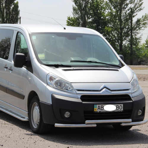 Захист переднього бампера подвійний для Citroen Jumpy 2007+