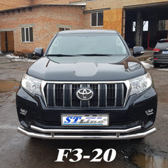Захист переднього бампера подвійний для Toyota LC Prado150 2018+