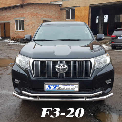 Захист переднього бампера подвійний для Toyota LC Prado150 2018+