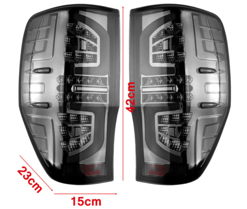Задні ліхтарі LED для Ford Ranger T6, T7 2012-2016, 2017+ (чорні)