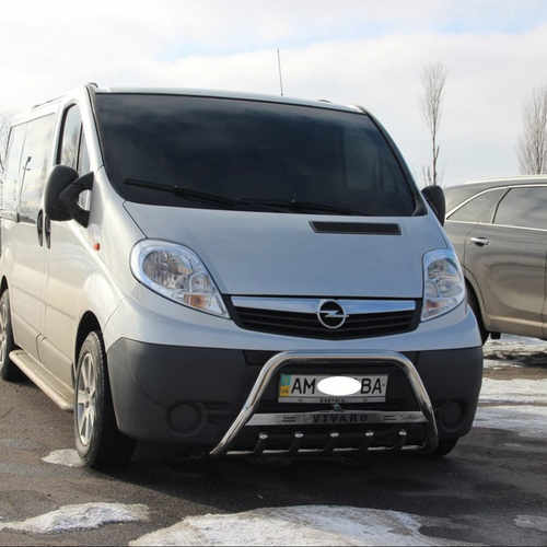 Кенгурятник з написом і грилем D60 для Opel Vivaro 2004-2014 (WT004)