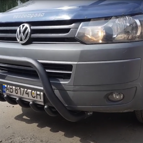 Кенгурятник з перемичкою і грилем D60 для Suzuki Grand Vitara XL 7 2001-2006 (WT003, чорний мат)