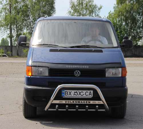 Кенгурятник з написом і грилем D51 для Hyundai H-1 2008+ (WT004)