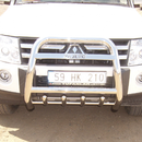 Кенгурятник з написом високий Can otomotiv для Mitsubishi Pajero Wagon