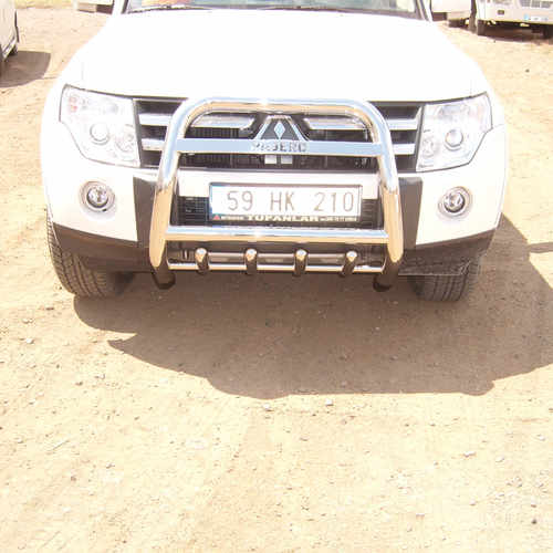 Кенгурятник з написом високий Can otomotiv для Mitsubishi Pajero Wagon