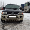 Кенгурятник з гратами для Mitsubishi Pajero Sport 1996-2006