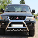 Кенгурятник з перемичкою і грилем D60 для Mitsubishi Pajero Sport 1996-2008