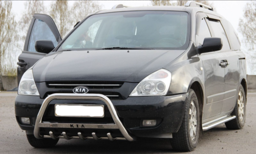 Кенгурятник з написом і грилем D60 для Kia Carnival (WT004)