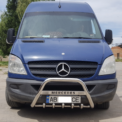 Кенгурятник с надписью и грилем D60 для Mercedes Sprnter 2006+ (WT004)