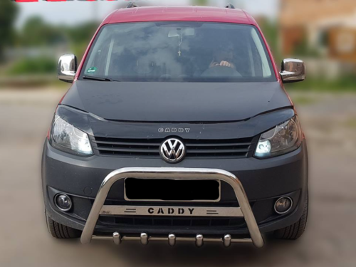 Кенгурятник з написом і грилем D60 для VW Caddy 2010+ (WT004)