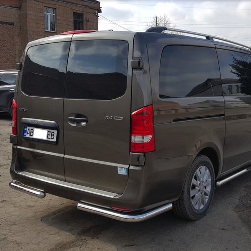 Пороги труба нерж. для Mercedes Vito з 2003... /кор.база /Ø60