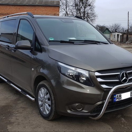 Пороги труба нерж. для Mercedes Vito з 2003... /кор.база /Ø60