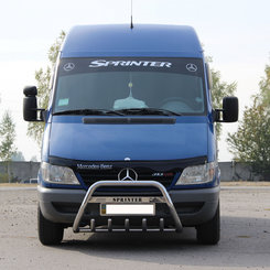 Кенгурятник с надписью и грилем D60 для Mercedes Sprnter 2000-2006 (WT004)
