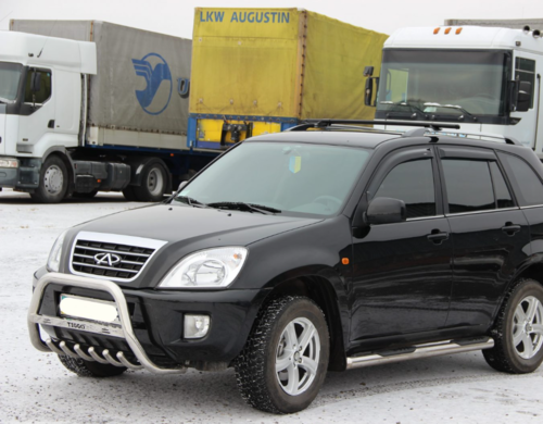 Кенгурятник з написом і грилем D51 для Chery Tiggo 2006-2012 (WT004)