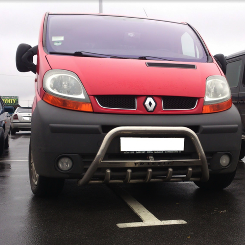 Кенгурятник з написом і грилем D51 для Renault Trafic 2004-2015 (WT004)
