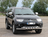 Захист переднього бампера подвійний для Mitsubishi Pajero Sport 2008+/L200 2010+