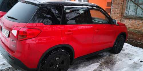 Ветровики Suzuki Vitara 2015+, с хром окантовкой 4шт.