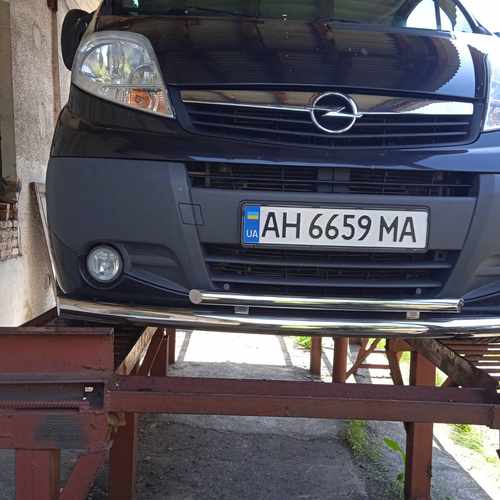 Захист передній (чорний метал) подвійний D60-42 для Vivaro 2001-2015