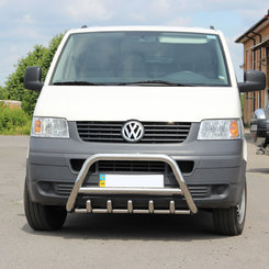 Кенгурятник с перемычкой и грилем D51 для VW T5 2010-2015