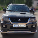 Захист переднього бампера подвійний для Mitsubishi Pajero Sport 1996-2008