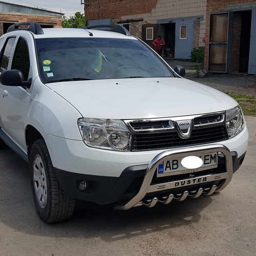 Кенгурятник з написом і грилем D60 для Renault Duster 2010-2017, 2018+