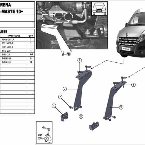 Кенгурятник з перемичкою і грилем D60 для Renault Master 2010+ (NISSAN NV400 2010+, Opel Movano-2010+) (WT003, чорний мат)